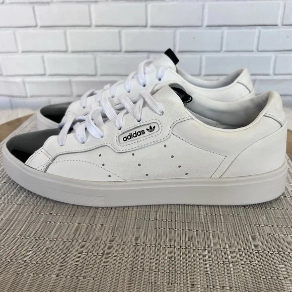 Adidas Sleek Cloud White Womens Lace Up Shoes Sneakers Size 9 - Picture 4 of 11